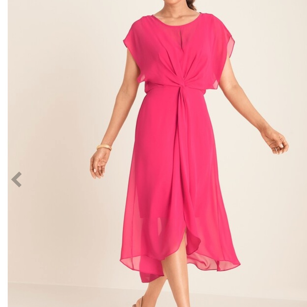 Chico’s Adrianne Papell pink chiffon